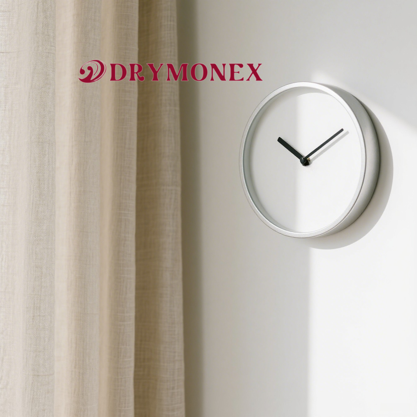 モダンな数字なし白い壁掛け時計