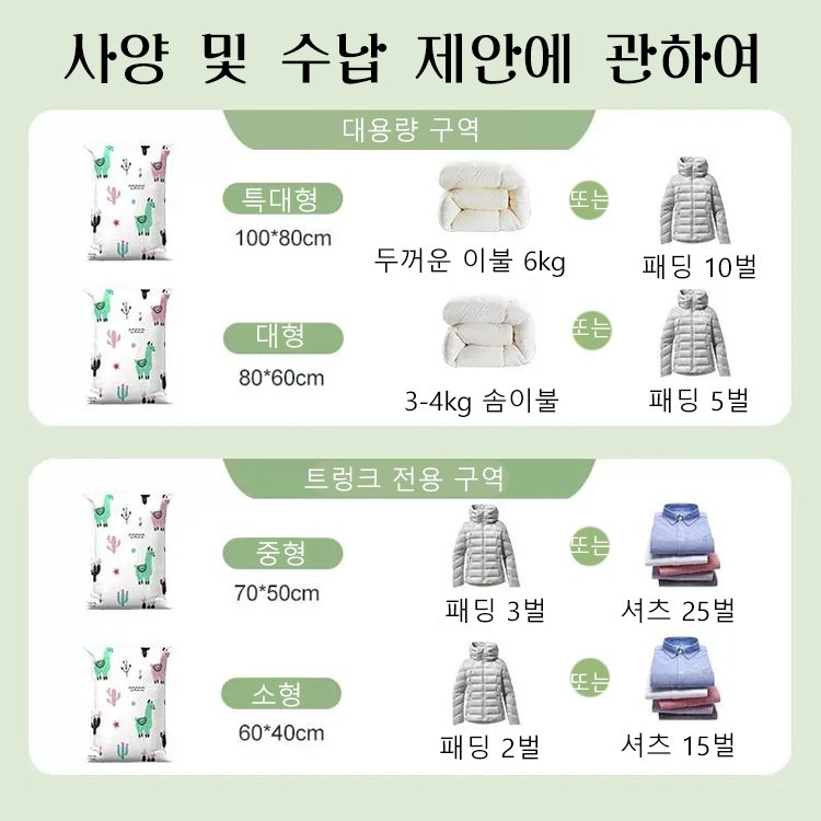 환절기 수납용 진공 압축 팩 (전동 펌프 포함)