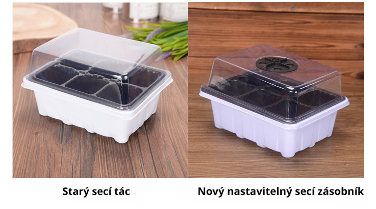 Zahradní plastový sadbovač připravený k výsadbě