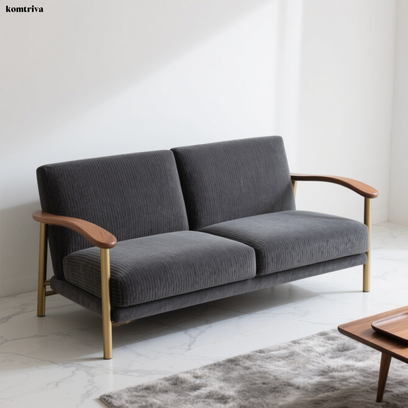 高品質な素材のリビングソファ