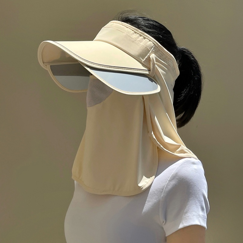 遮陽帽防曬帽子大檐空頂户外騎行太陽帽男女