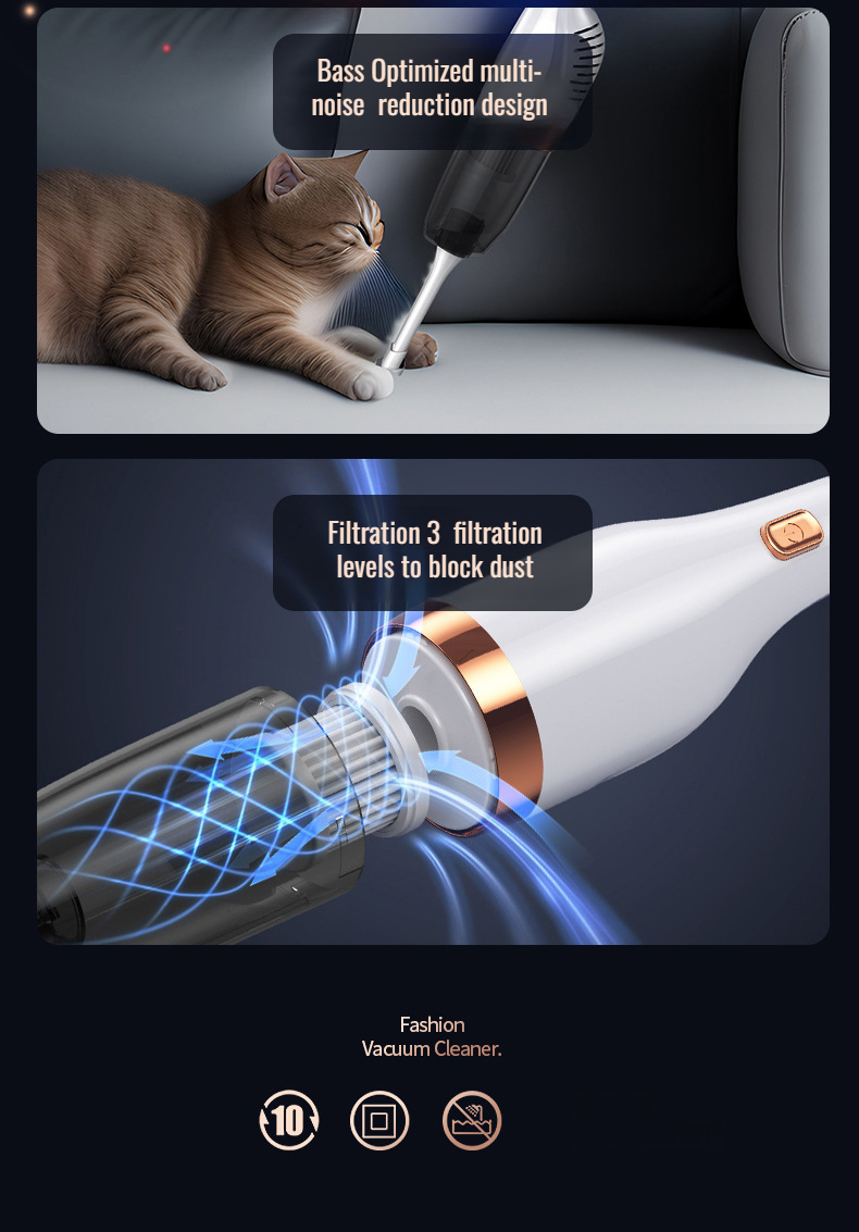 Easy-to-carry home vacuum cleaner with strong suction