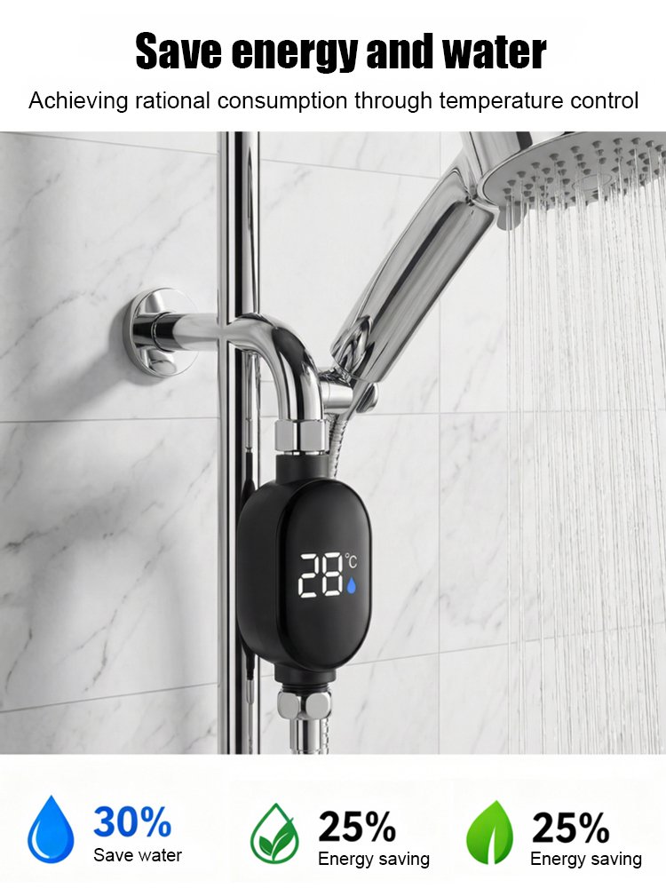 Smart Waterproof Shower Head Temperature Display