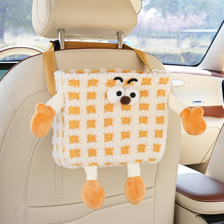 汽車儲物桶卡通怪獸車載垃圾桶