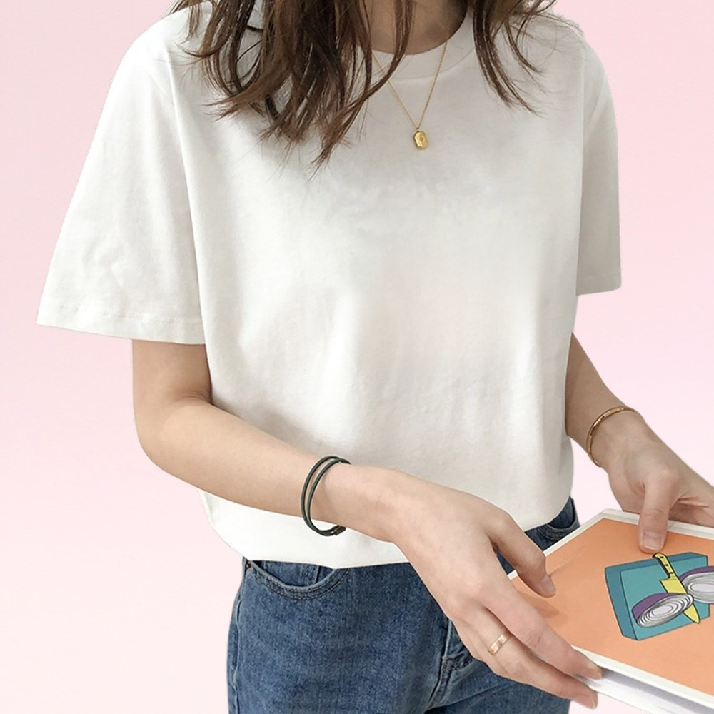 女性用半袖Tシャツ夏の新しいスタイルのファッショナブルな半袖Tシャツボトムシャツ