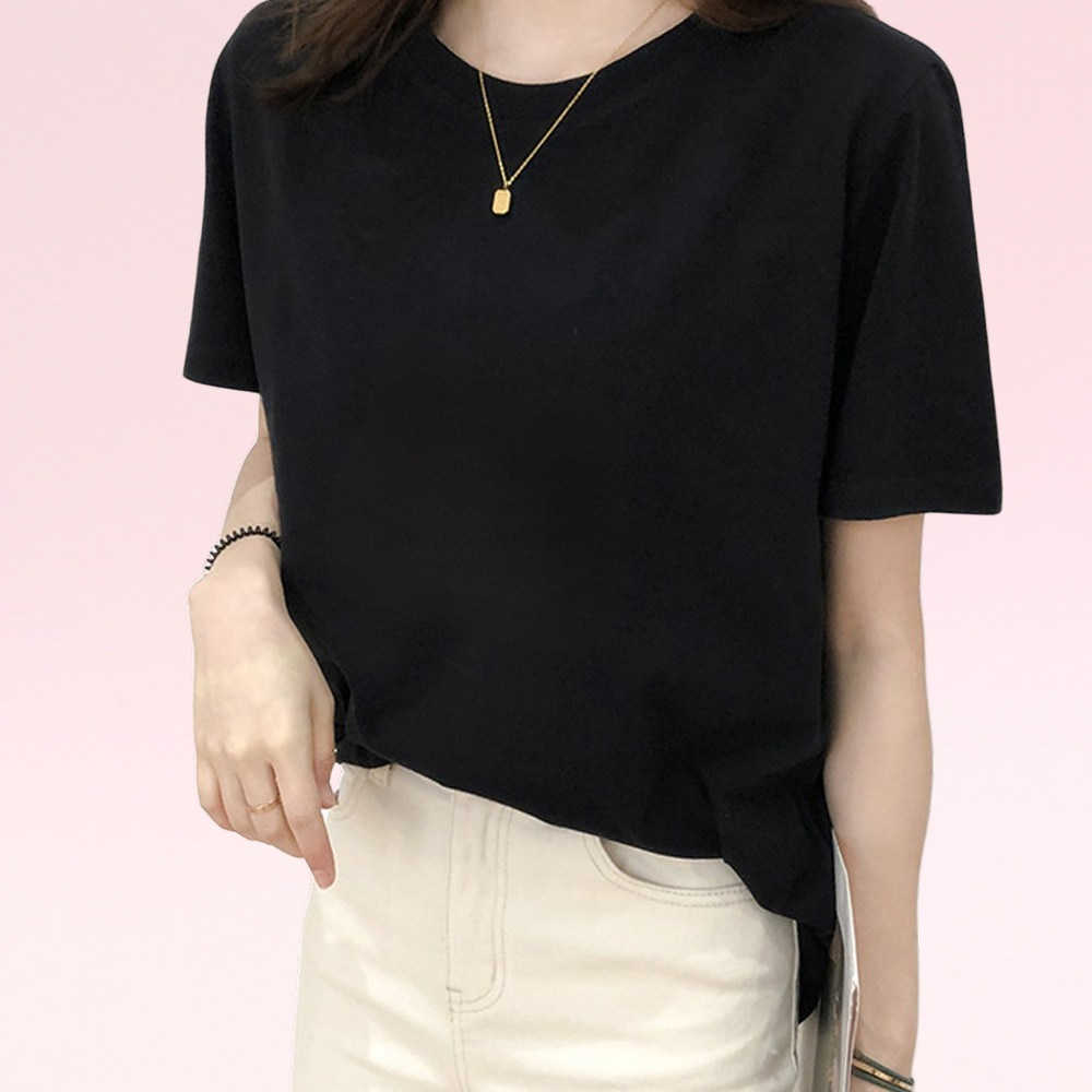 女性用半袖Tシャツ夏の新しいスタイルのファッショナブルな半袖Tシャツボトムシャツ