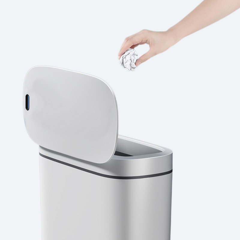 Intelligent covered garbage bin with seam