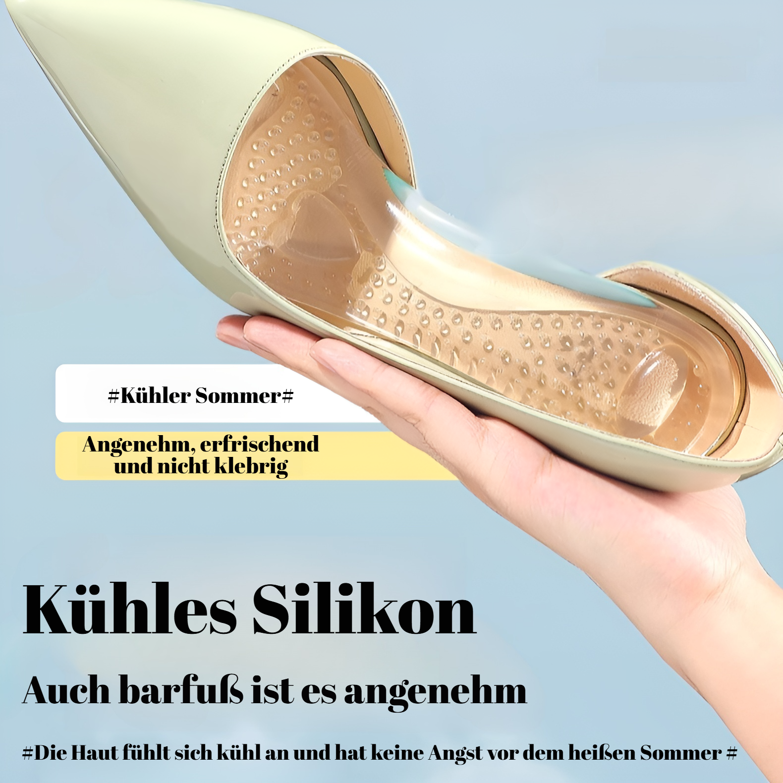 Silikon Einlegesohlen Einlegesohlen Sommer Unsichtbare Einlegesohlen Anti-Rutsch Dämpfung High Heels
