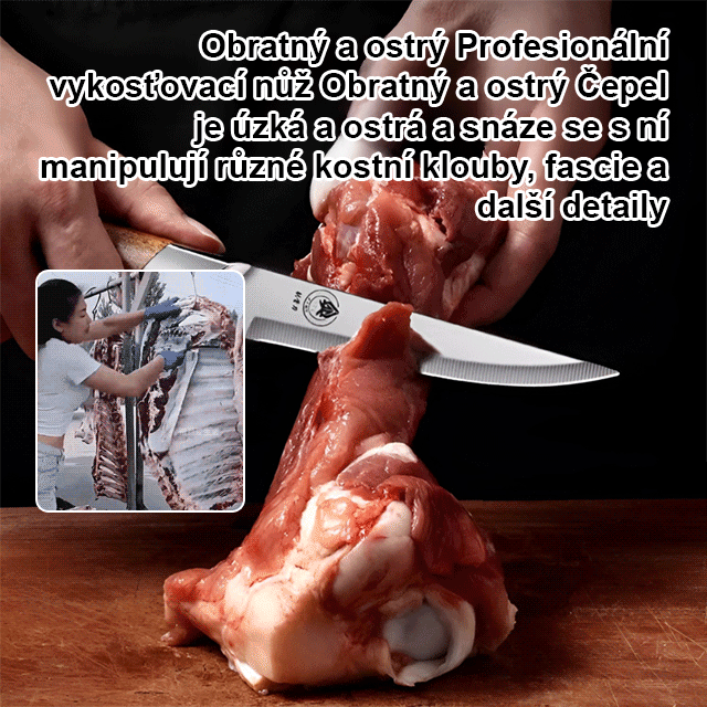 【Jedním řezem od kosti!】 Německý ostrý nůž snadno odděluje maso od kosti.