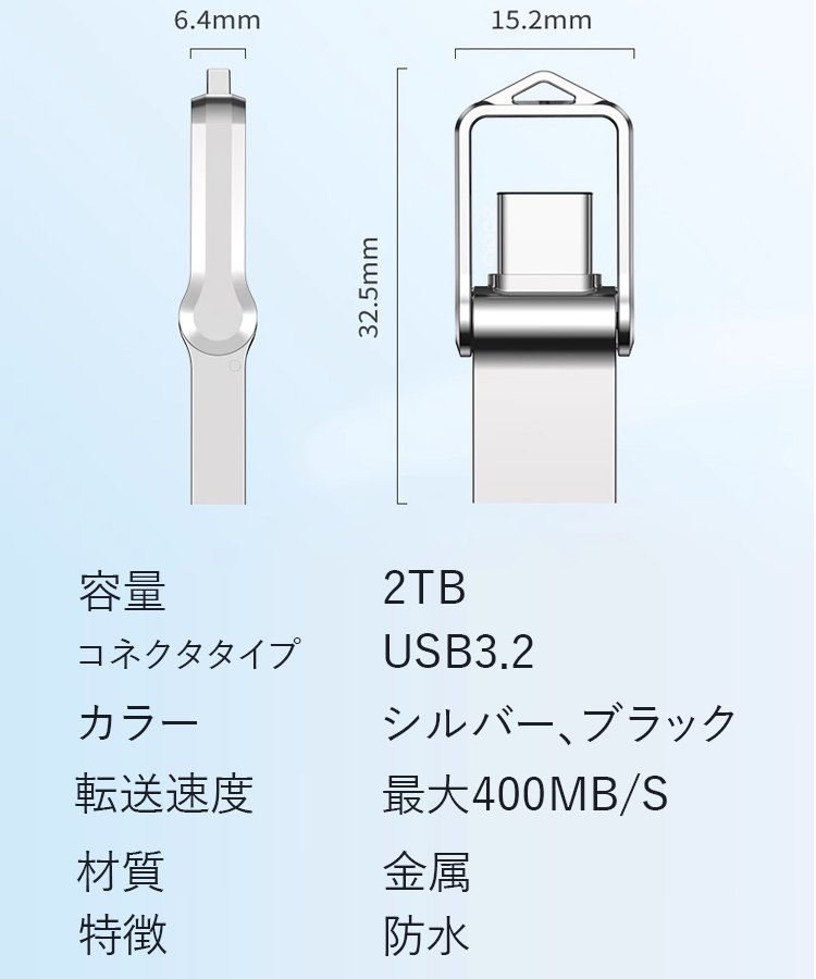 2TB大容量USBメモリ