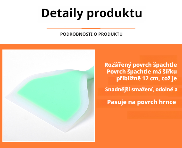 Silikonová špachtle vhodná na smažení a pečení