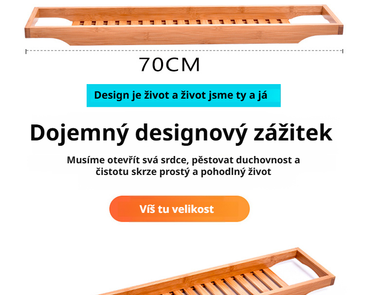 Stylový koupelnový organizér z bambusu na vaně