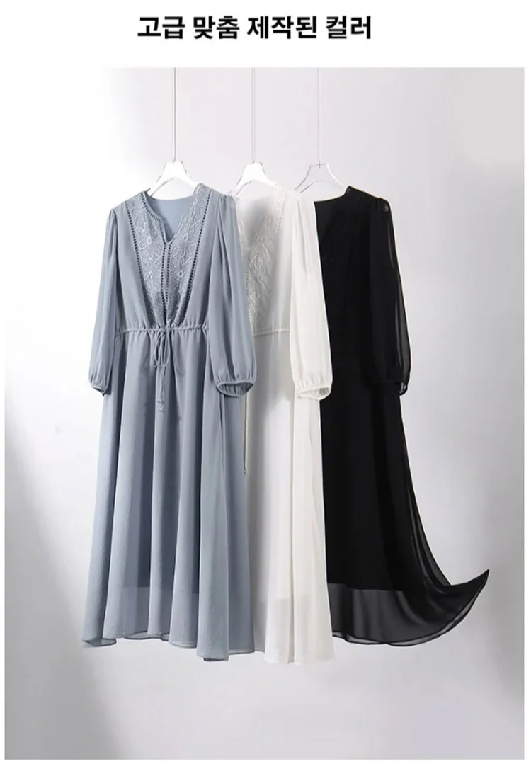 파티나 행사에 어울리는 자수 실크 드레스