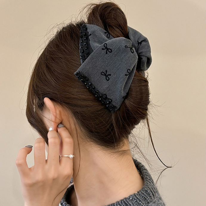 後腦勺優雅髮飾蝴蝶結鯊魚夾