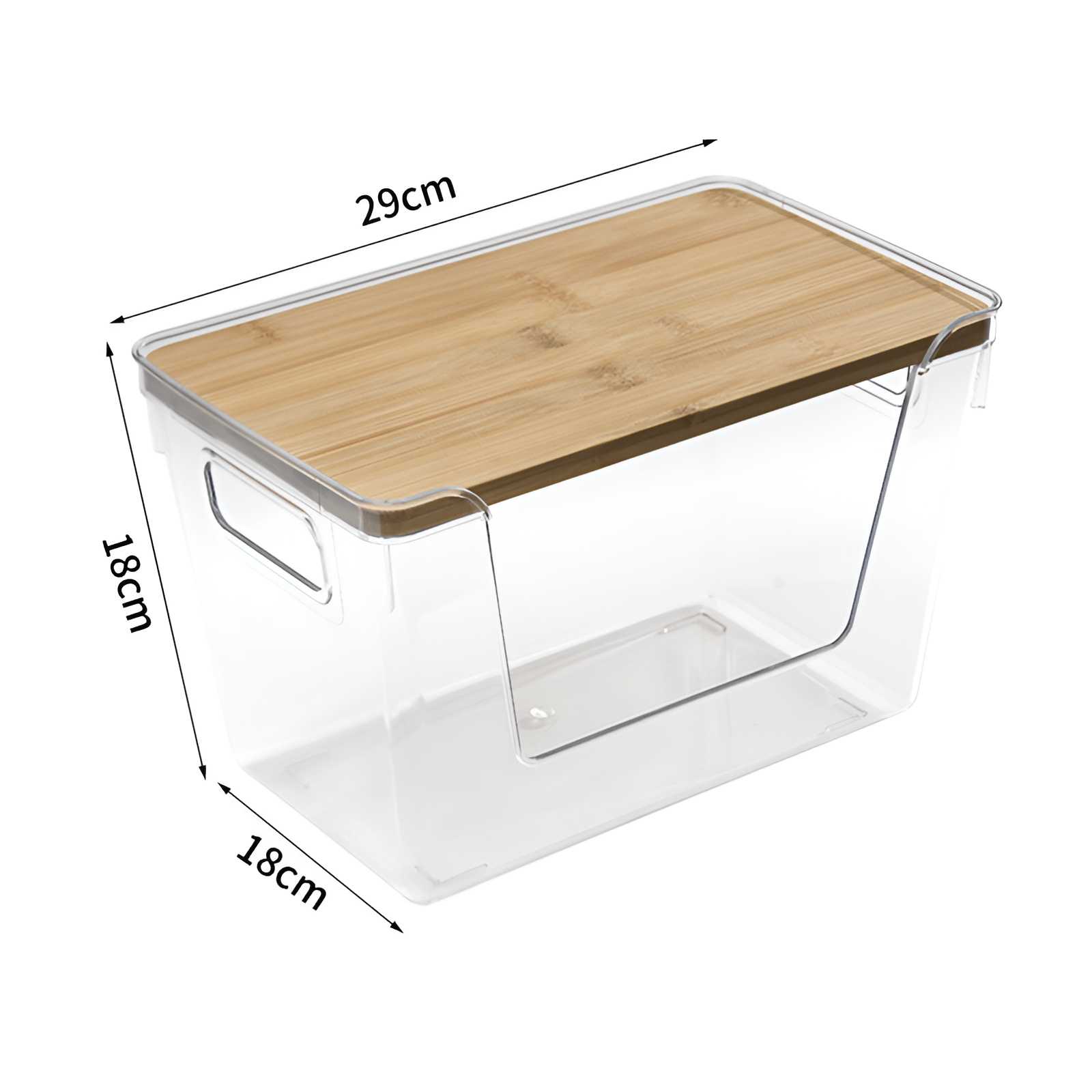 大容量の竹製カバーPET収納ボックスデスクトップ多層収納ラック透明大型多機能家庭用収納ボックス