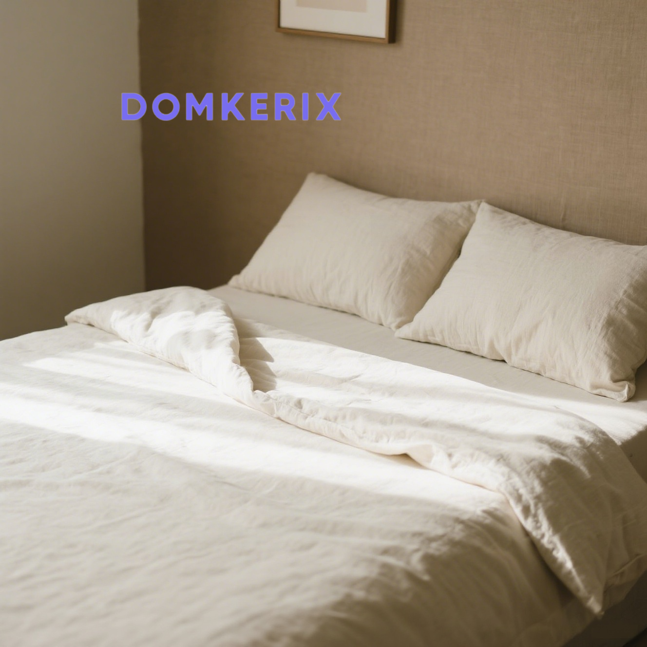 モダンでシンプルなコットンとリネン寝具4点セット全体画像