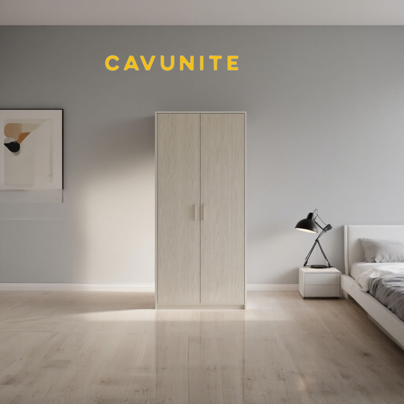 天然木素材のワードローブ扉のディテール