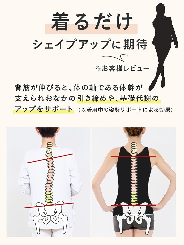 天使の羽パネル姿勢サポートタンクトップ