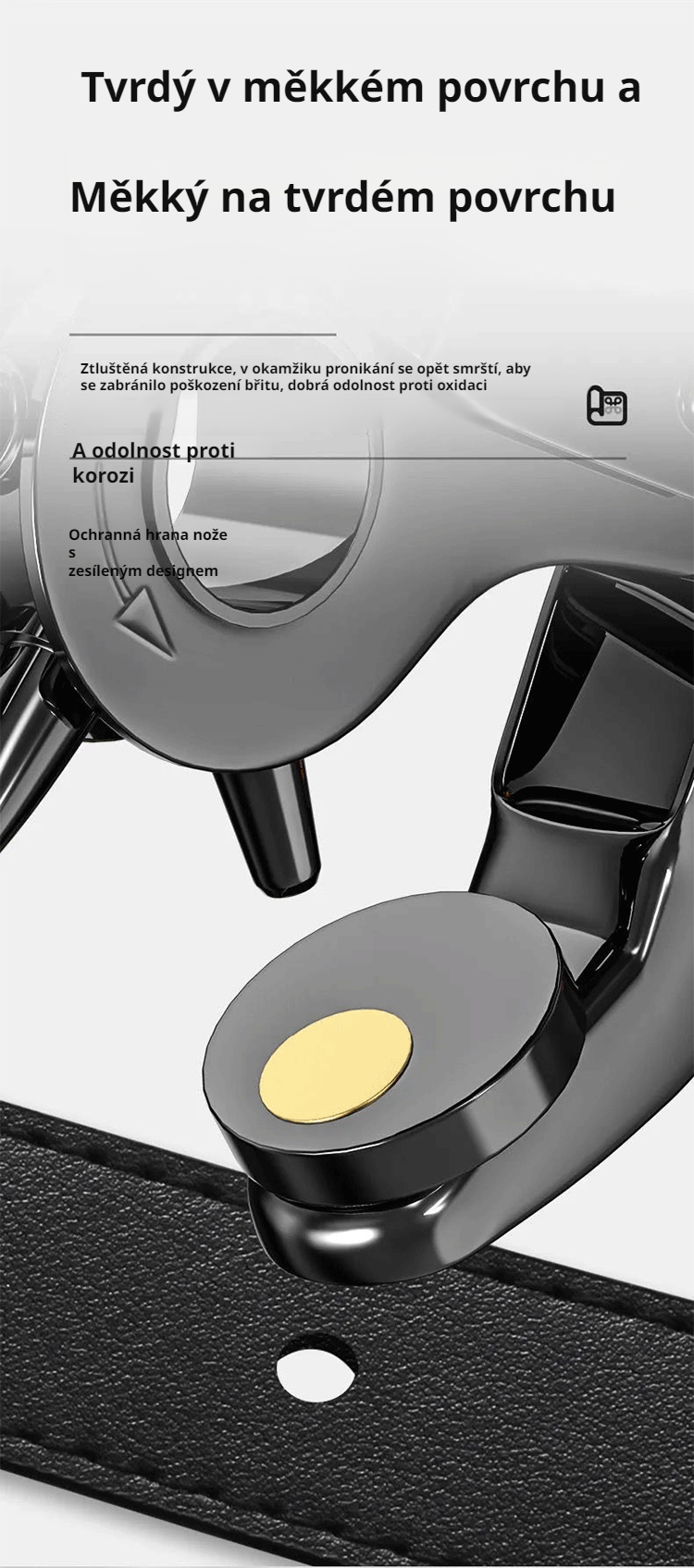 Ergonomická rukojeť děrovače do kůže