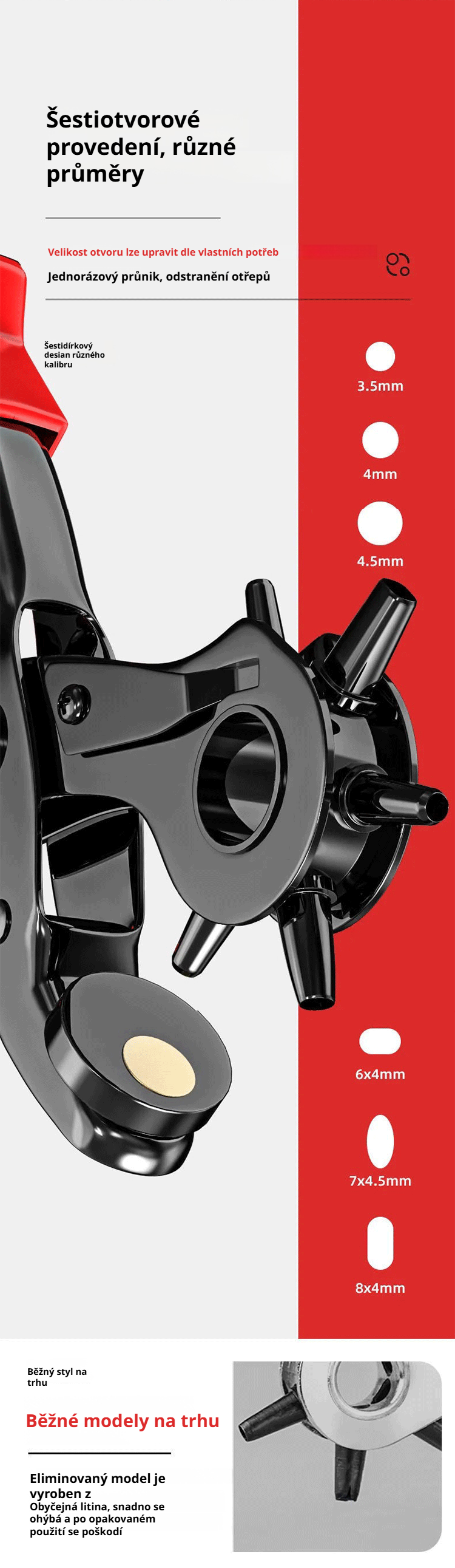 Sada děrovačů na kůži v praktickém balení