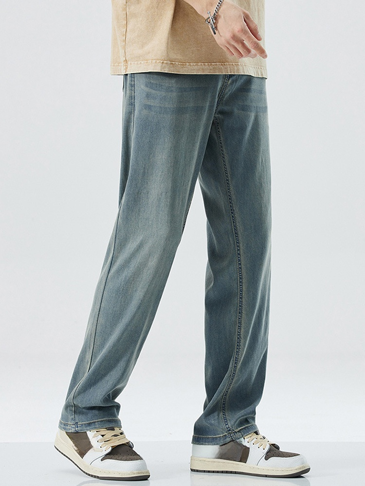 テンセルストレートクールデニムパンツ メンズ