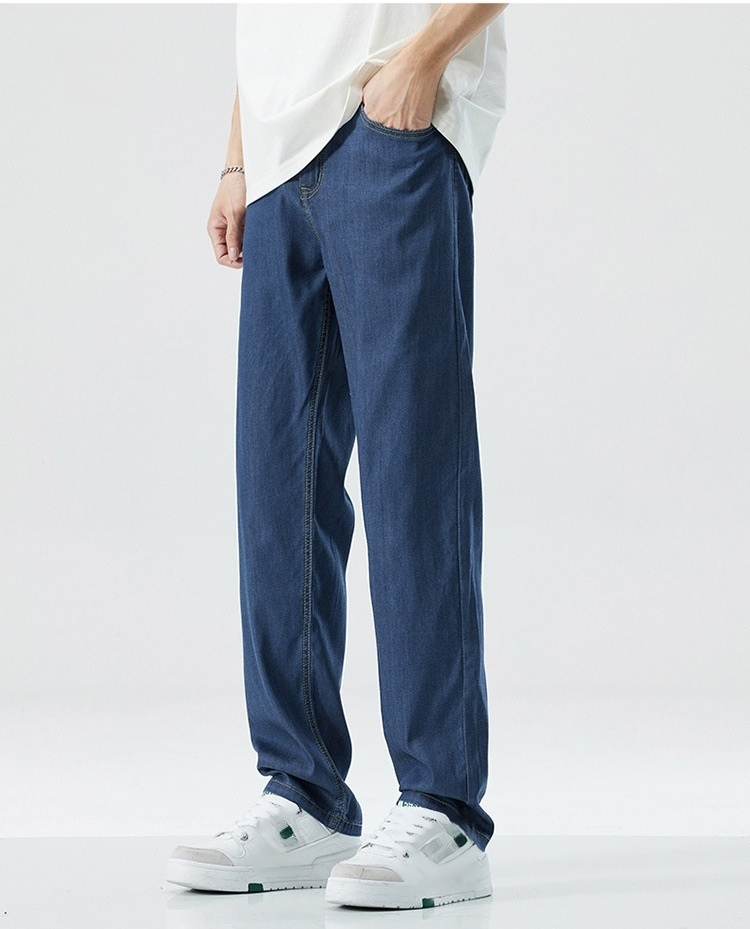 夏用メンズデニムパンツの着用イメージ