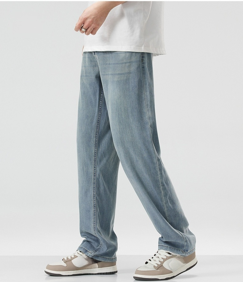 スタイリッシュなシルエットのメンズデニムパンツ