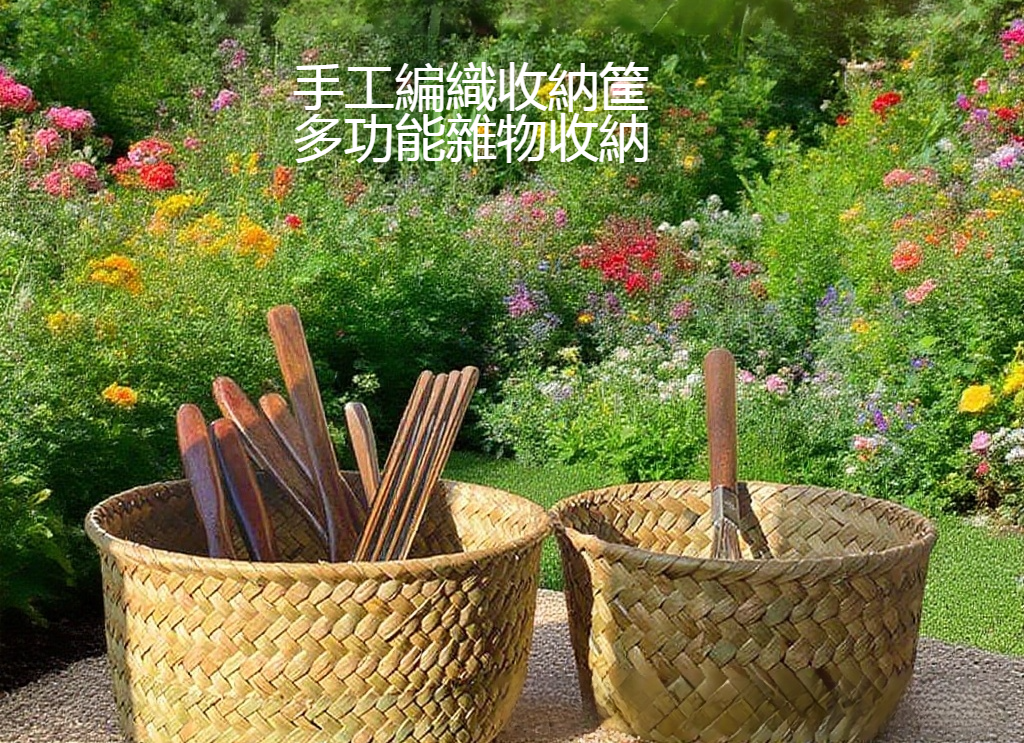 天然材質圓形收納籃家居擺設