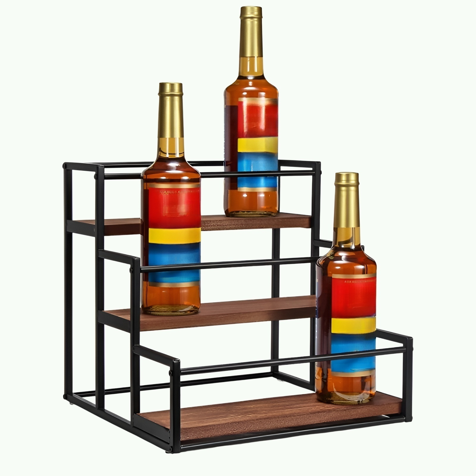 금속 탁상 와인 랙 가정용 향신료 랙 주방 커피 보관 랙 디스플레이 랙 바 3단