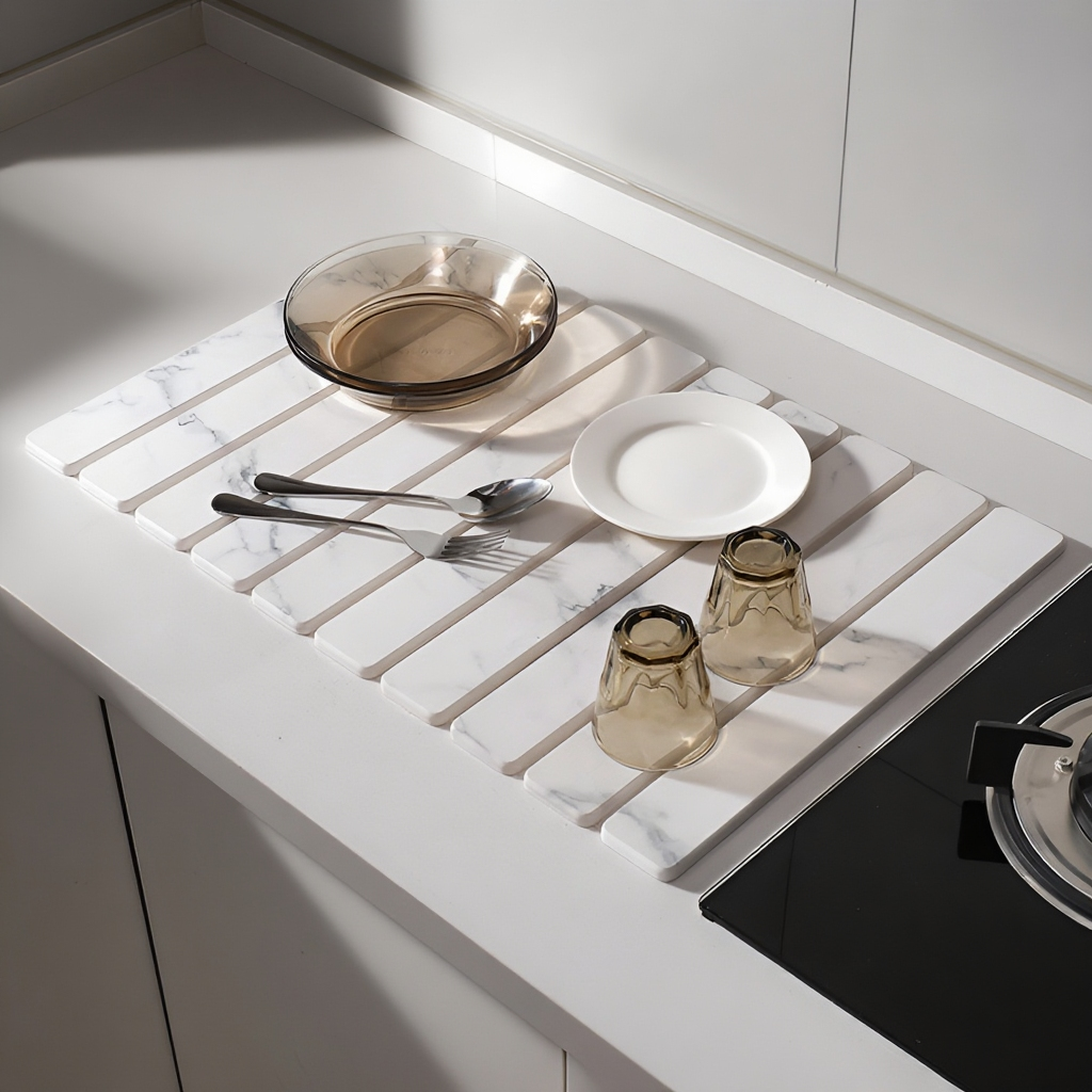 折り畳み可能な珪藻土バスマット 洗えるタイプ