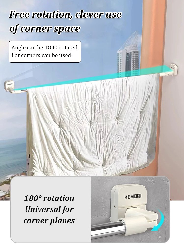 Telescopic Rotating Drying Rack with Suction Cup