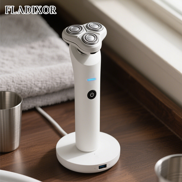 Vista lateral de la afeitadora eléctrica barrido rastrojos