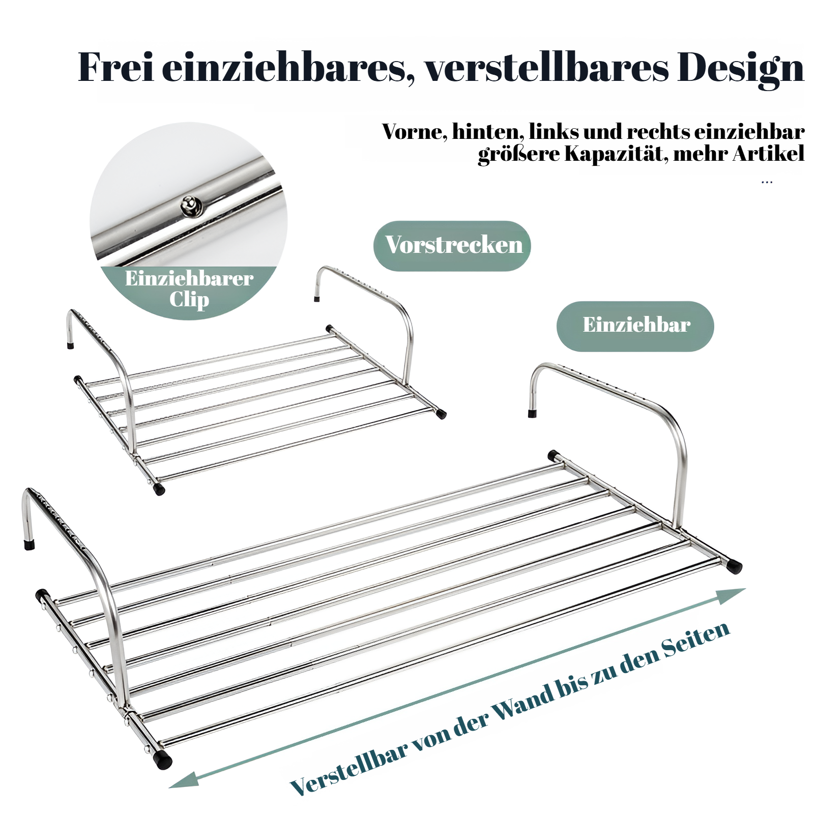 Punch-freies Edelstahl-Wäschetrockner-Gestell Innenbalkon bewegliche Fensterbank Teleskop-Klapp-Wäsc