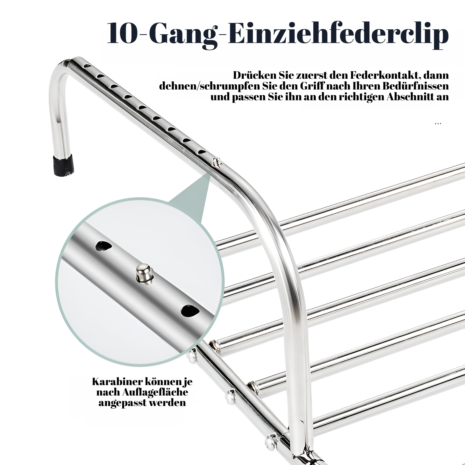 Platzsparender Edelstahl Wäscheständer für kleine Räume