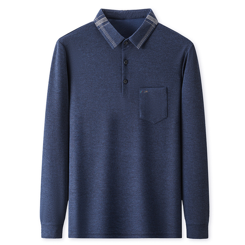 通勤ファッションカジュアルルーズラペルメンズシャツ ソリッドカラーボトムライトビジネスTシャツ