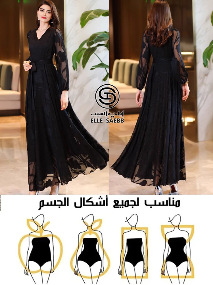 【حرير يدوي فاخر بدرجة 6A】فستان صيفي طويل بقصة ضيقة لإبراز القوام والأناقة