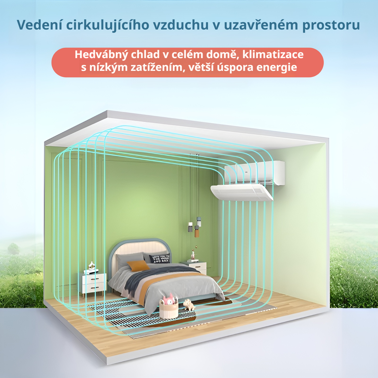 Nastavitelný větrný štít pro klimatizaci, montáž bez vrtání