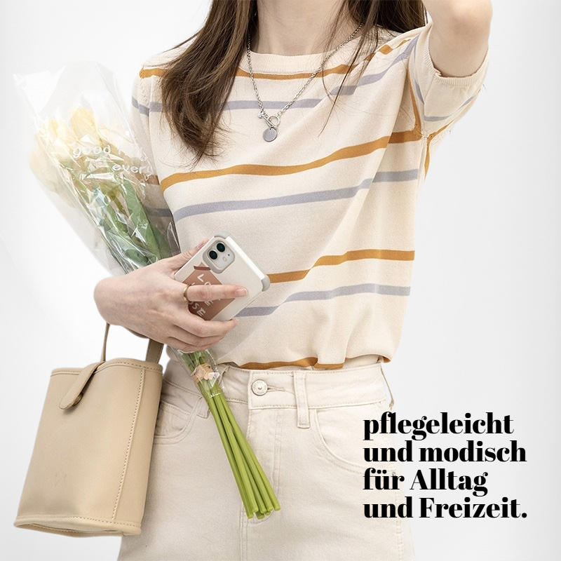 T-Shirt mit Streifen und kurzen Ärmeln