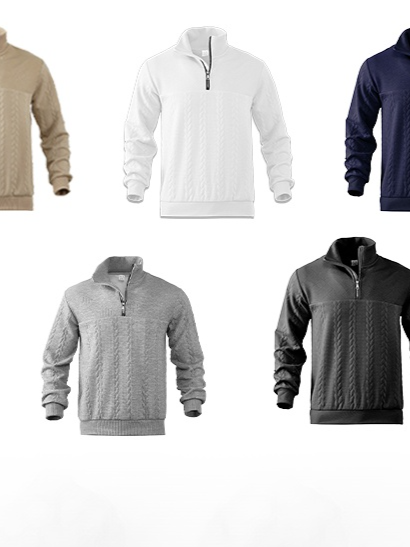 레트로 반집업 남성용 맨투맨 