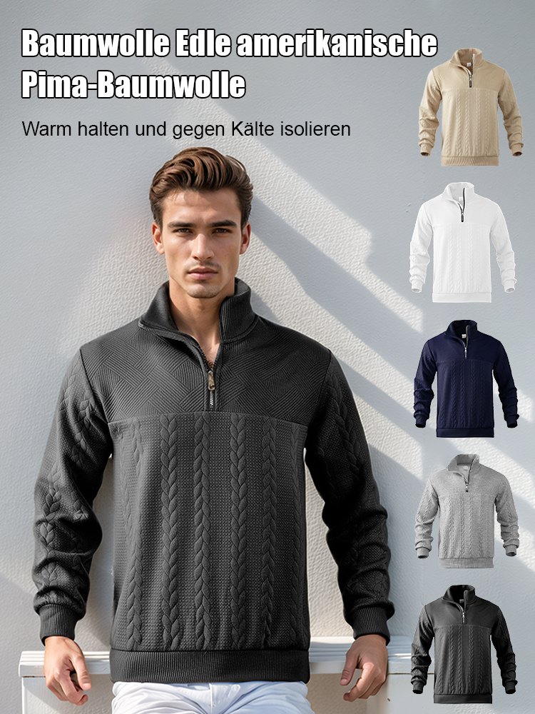 Retro-Halb-Reißverschluss-Sweatshirt für Herren