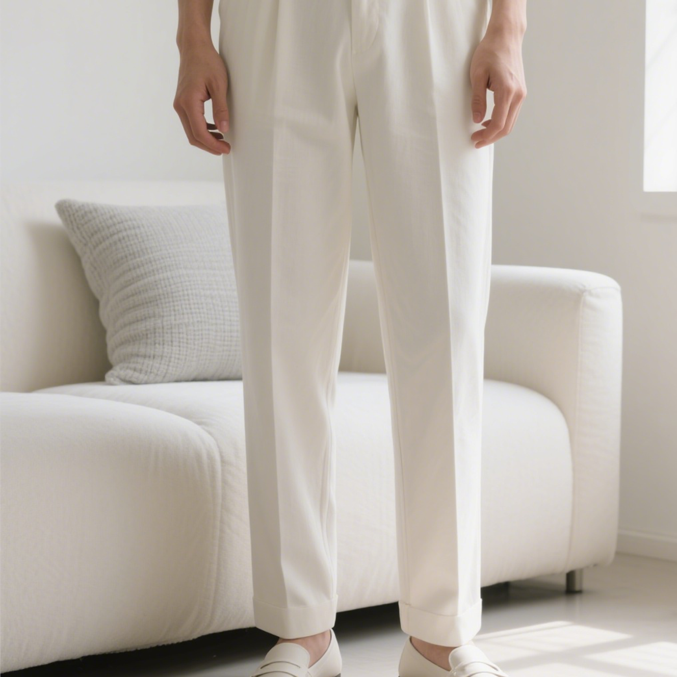 고탄성 편안한 스트레이트 비즈니스 캐주얼 바지