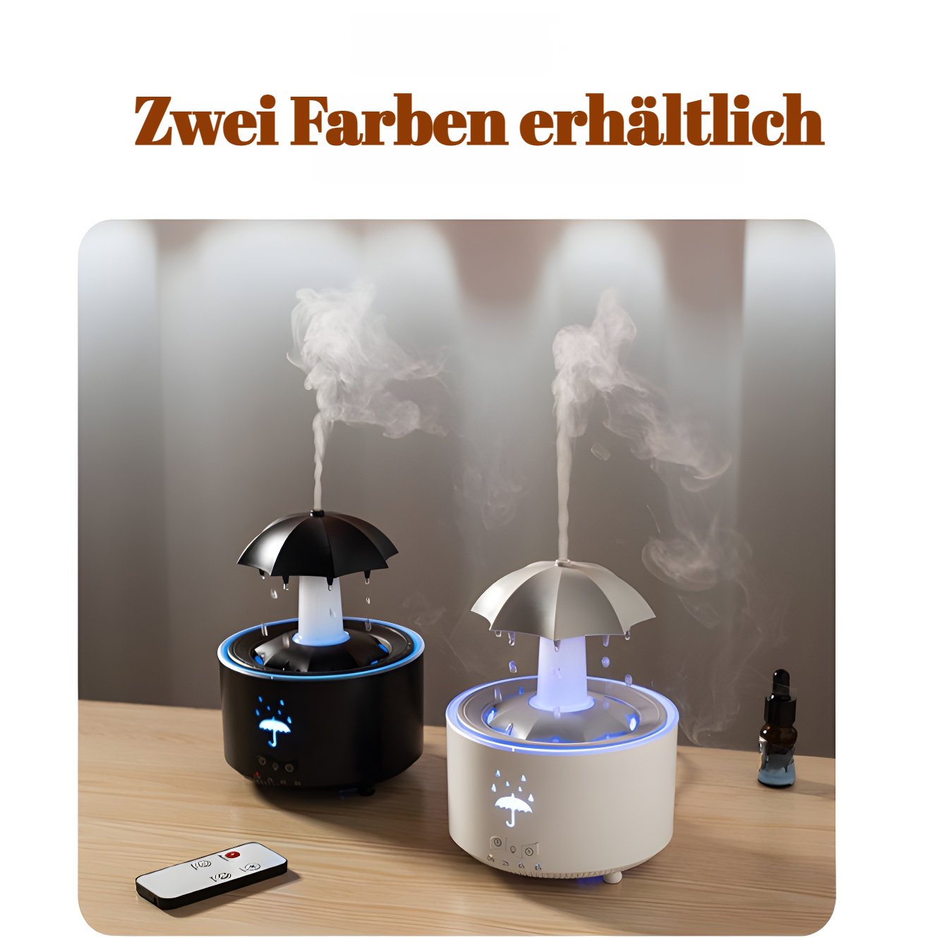 Rotierende Regentropfen-Aromatherapie-Maschine, buntes Atemlicht, multifunktionale Home-Desktop-Arom