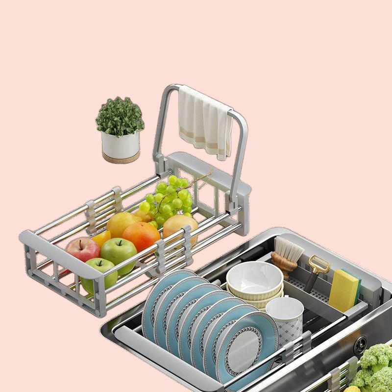 折りたたみ式シンク収納ラック（引き込み式）