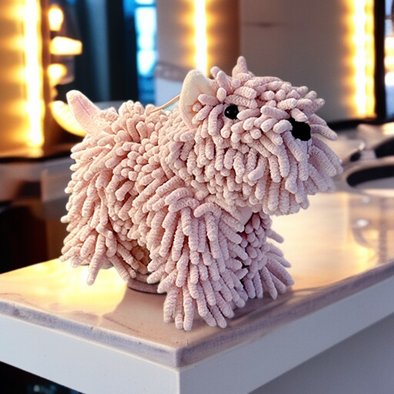 Cute cartoon doll hand towel with animal design