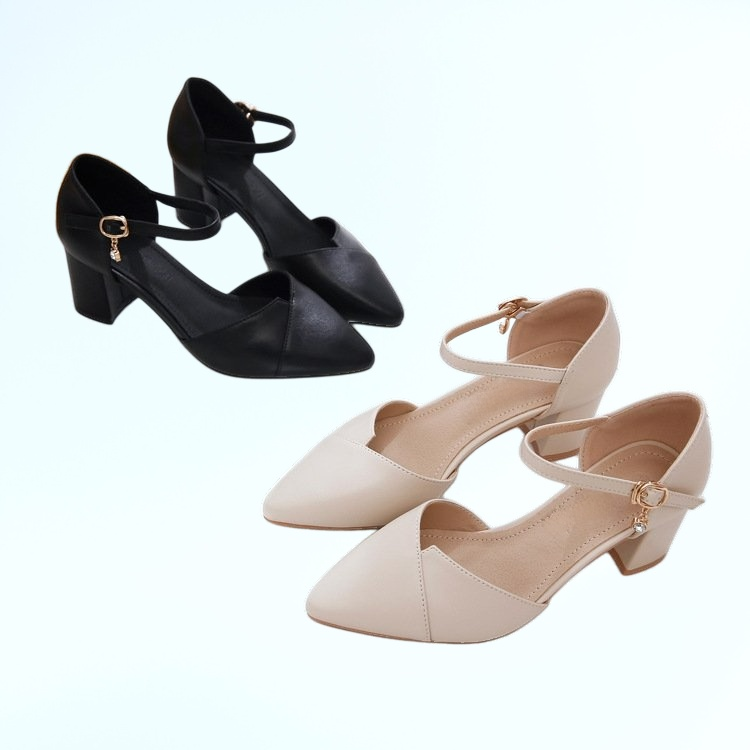 รองเท้าส้นสูงสไตล์เกาหลีสำหรับผู้หญิง ใส่ไปทำงาน