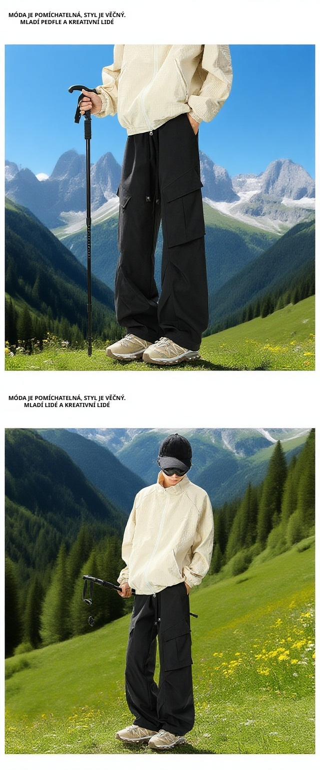 Volné rovné pracovní kalhoty do deště – detail produktu