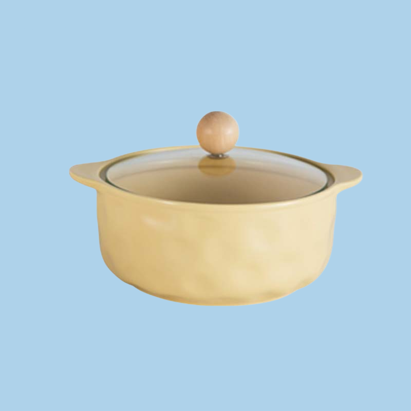 وعاء من السيراميك المنزلية البسيطة مع غطاء الوجه