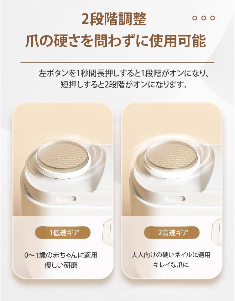 【爪切り+研磨】二合一電動爪切り