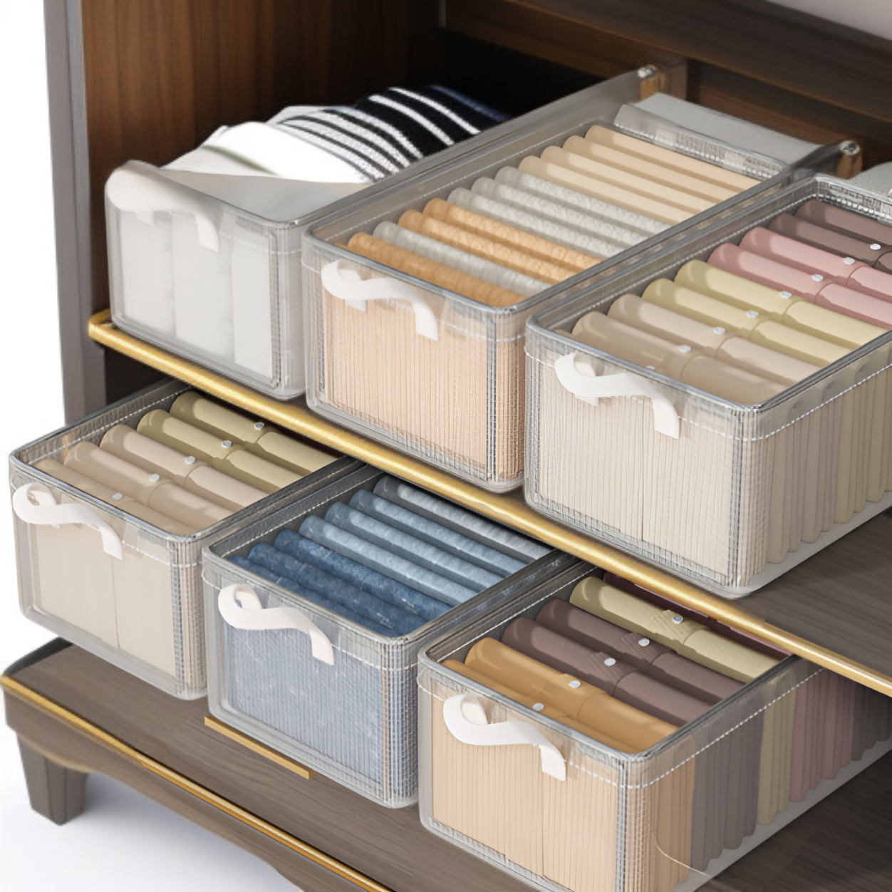 8個パック 衣類収納ボックス 家庭用衣類・パンツ収納ボックス ワードローブ 階層型収納 アーティファクト収納フレーム バスケット