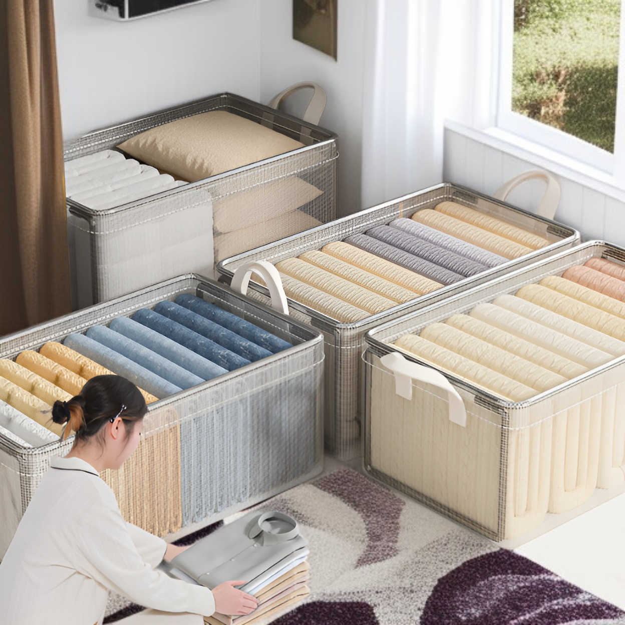 8個パック 衣類収納ボックス 家庭用衣類・パンツ収納ボックス ワードローブ 階層型収納 アーティファクト収納フレーム バスケット